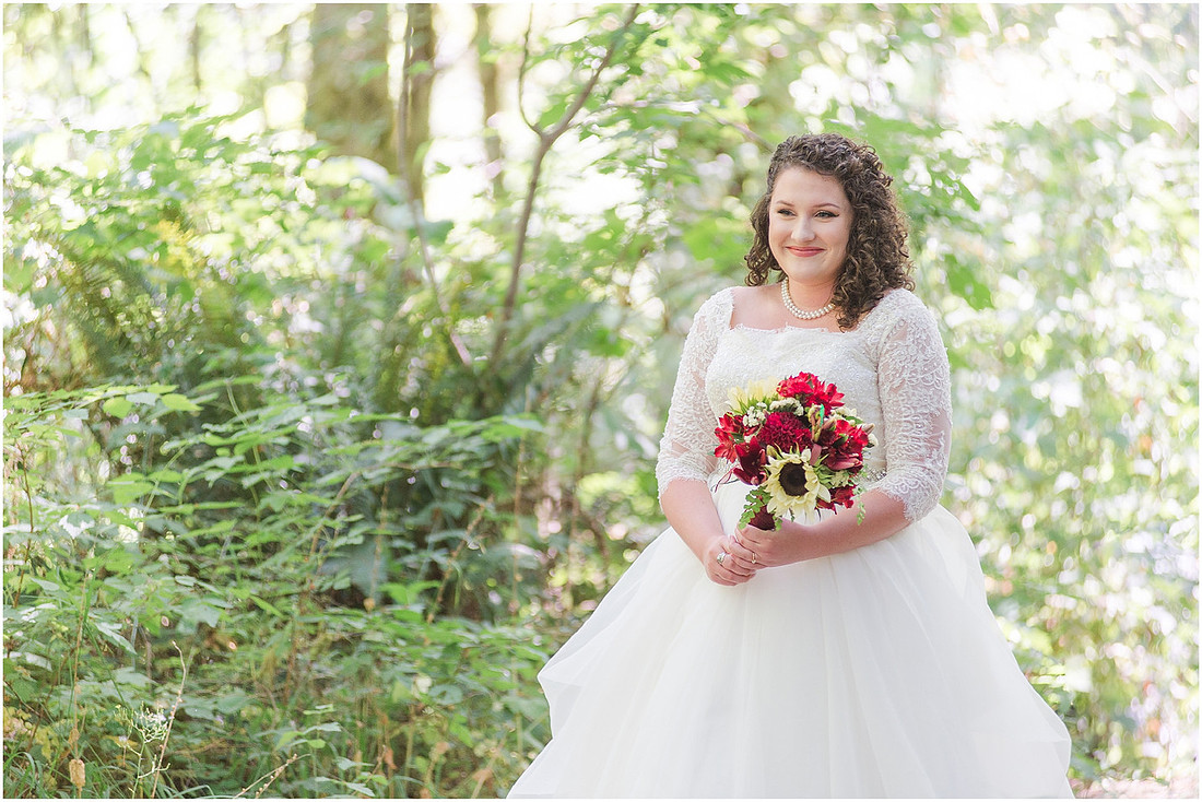 "Burgundy bridesmaids dresses", "Lewisville Park Wedding", "Ivory sunflower bouquet", "PNW Summer wedding"