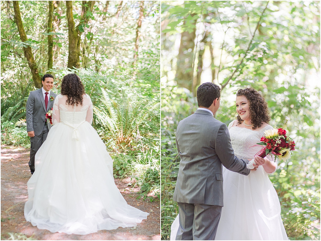 "Burgundy bridesmaids dresses", "Lewisville Park Wedding", "Ivory sunflower bouquet", "PNW Summer wedding"