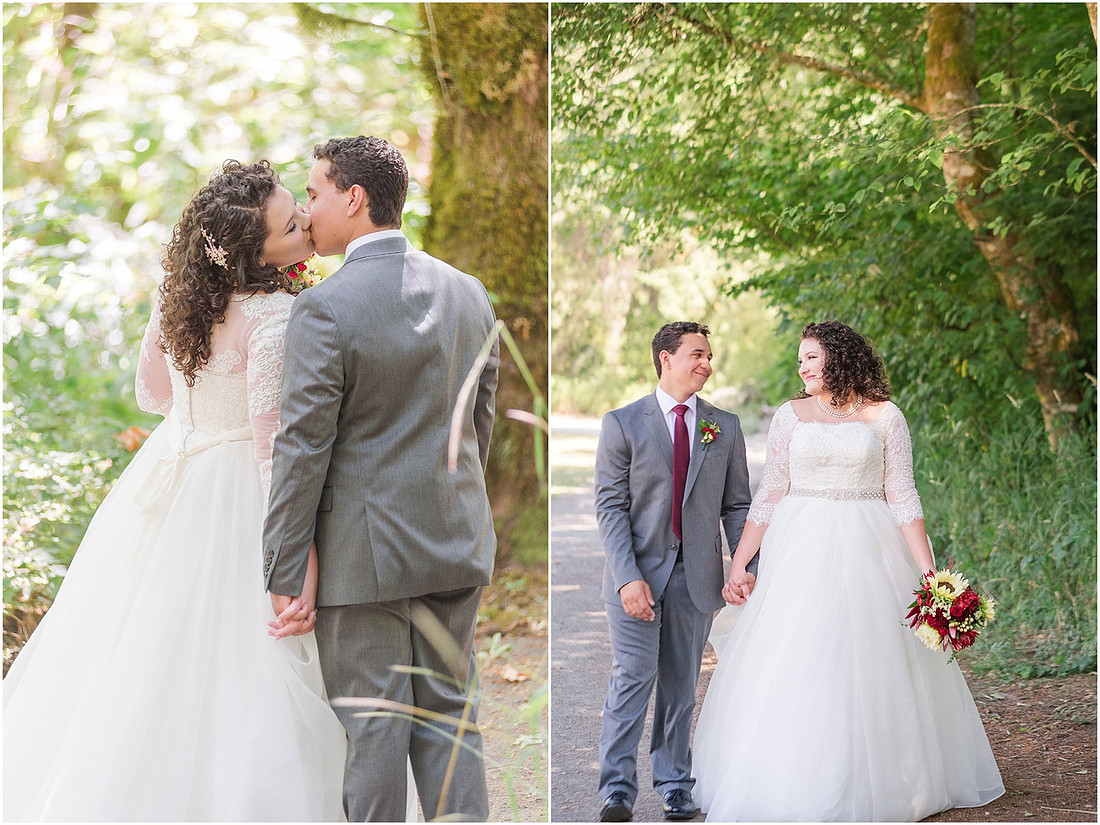 "Burgundy bridesmaids dresses", "Lewisville Park Wedding", "Ivory sunflower bouquet", "PNW Summer wedding"