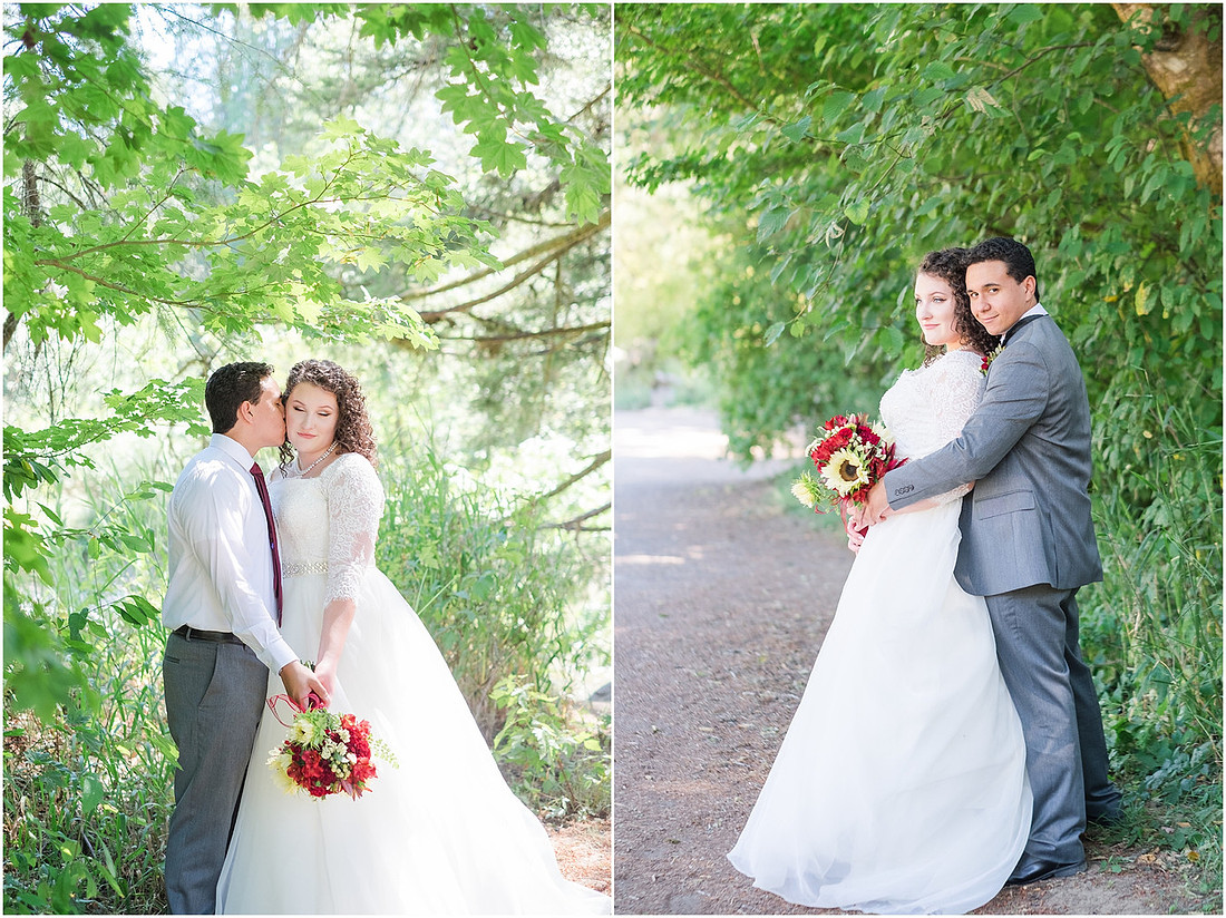 "Burgundy bridesmaids dresses", "Lewisville Park Wedding", "Ivory sunflower bouquet", "PNW Summer wedding"