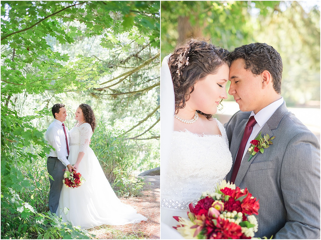 "Burgundy bridesmaids dresses", "Lewisville Park Wedding", "Ivory sunflower bouquet", "PNW Summer wedding"