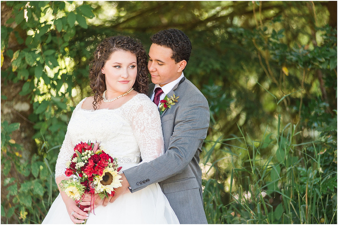 "Burgundy bridesmaids dresses", "Lewisville Park Wedding", "Ivory sunflower bouquet", "PNW Summer wedding"