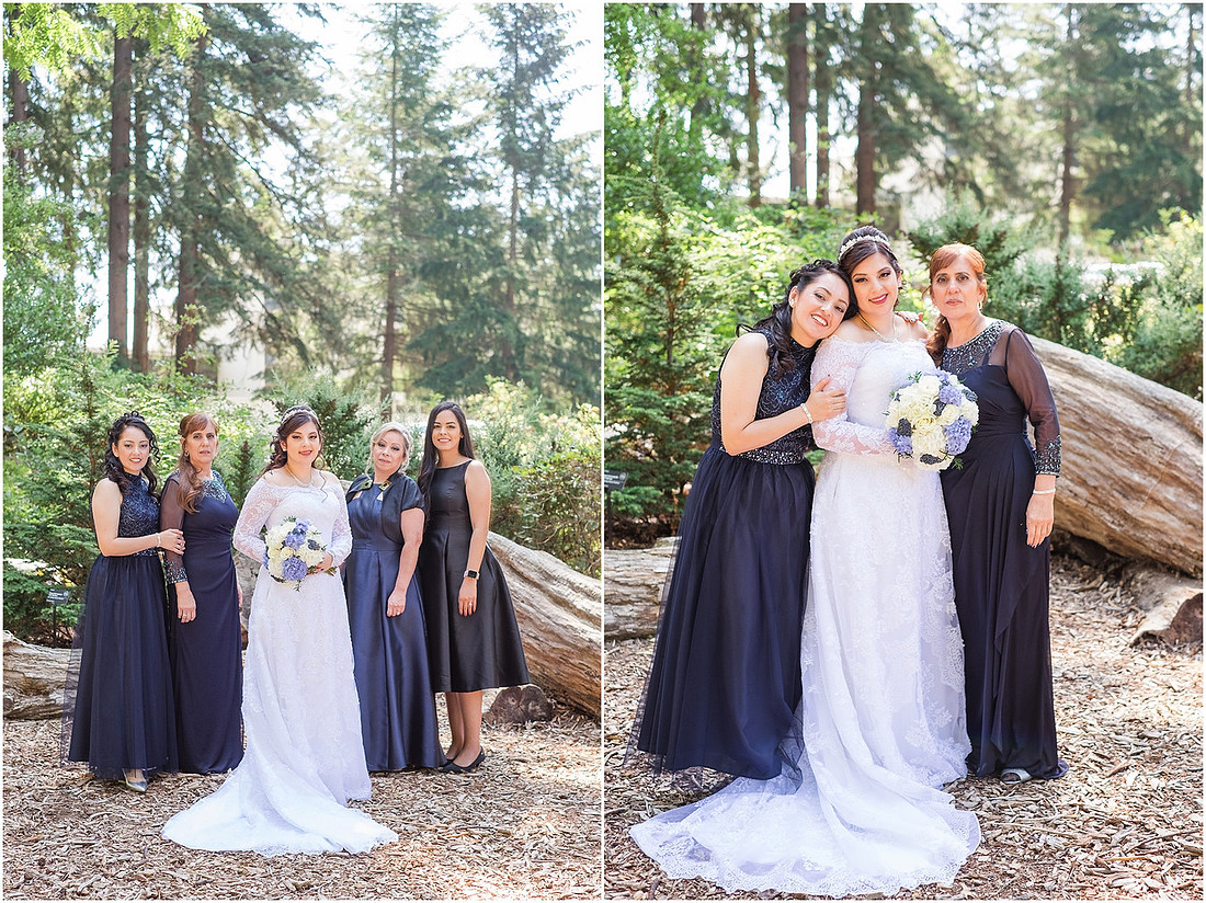 "Bellevue club hotel wedding", "PNW Summer wedding", "First Look", "blue hydrangea bouquet", "Oleg Cassini dress"
