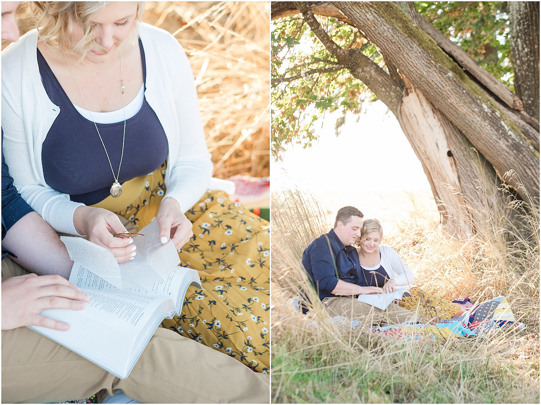 "Ridgefield engagement", "yellow dress", "Oak tree engagement pictures", "Sunset engagement"