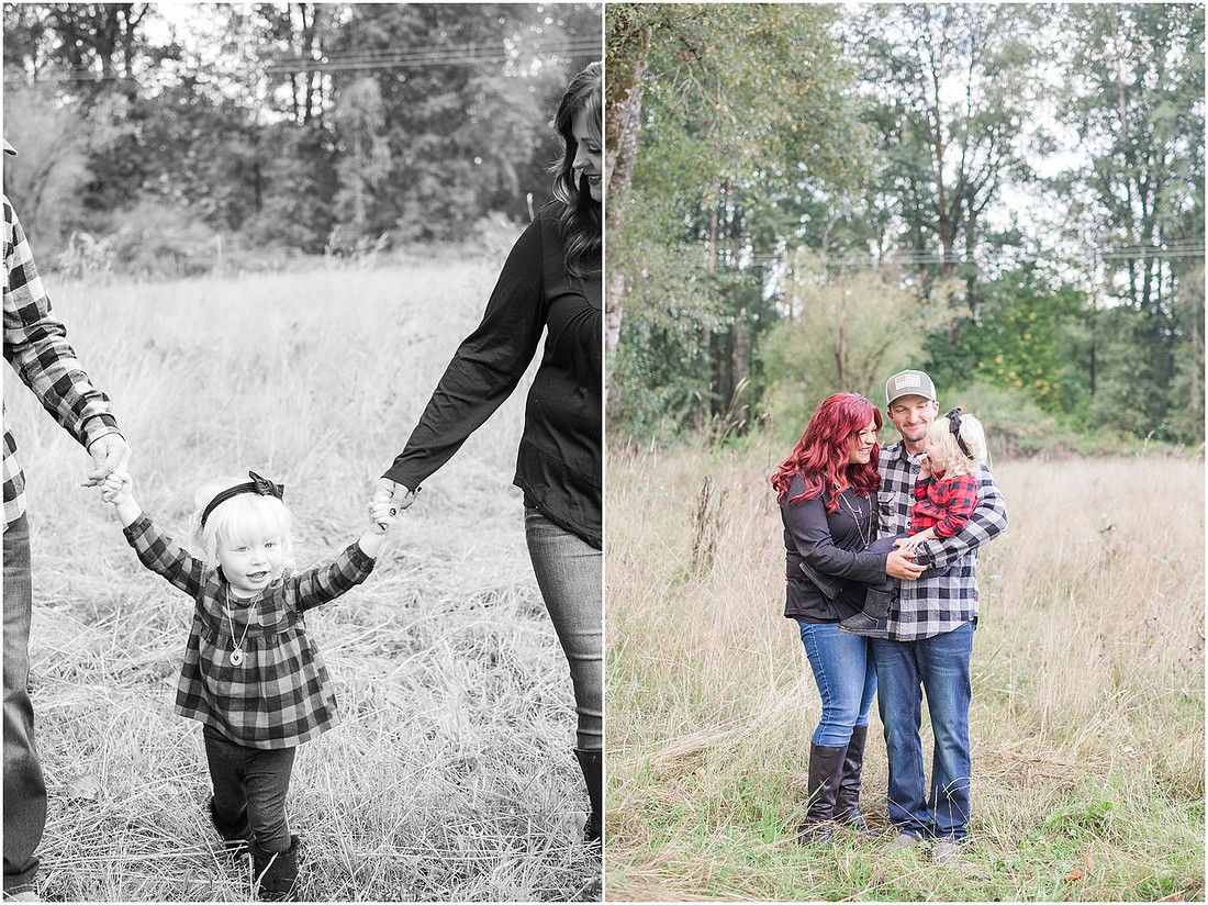 "fall family photos", "two year old girl", "pink dress", "toddler photography", "Cowlitz county photographer", "Clark county photographer"