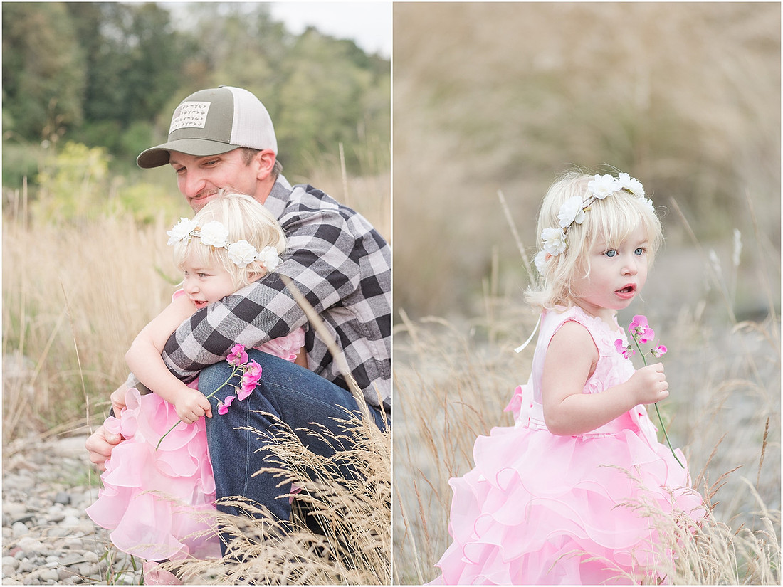 "fall family photos", "two year old girl", "pink dress", "toddler photography", "Cowlitz county photographer", "Clark county photographer"