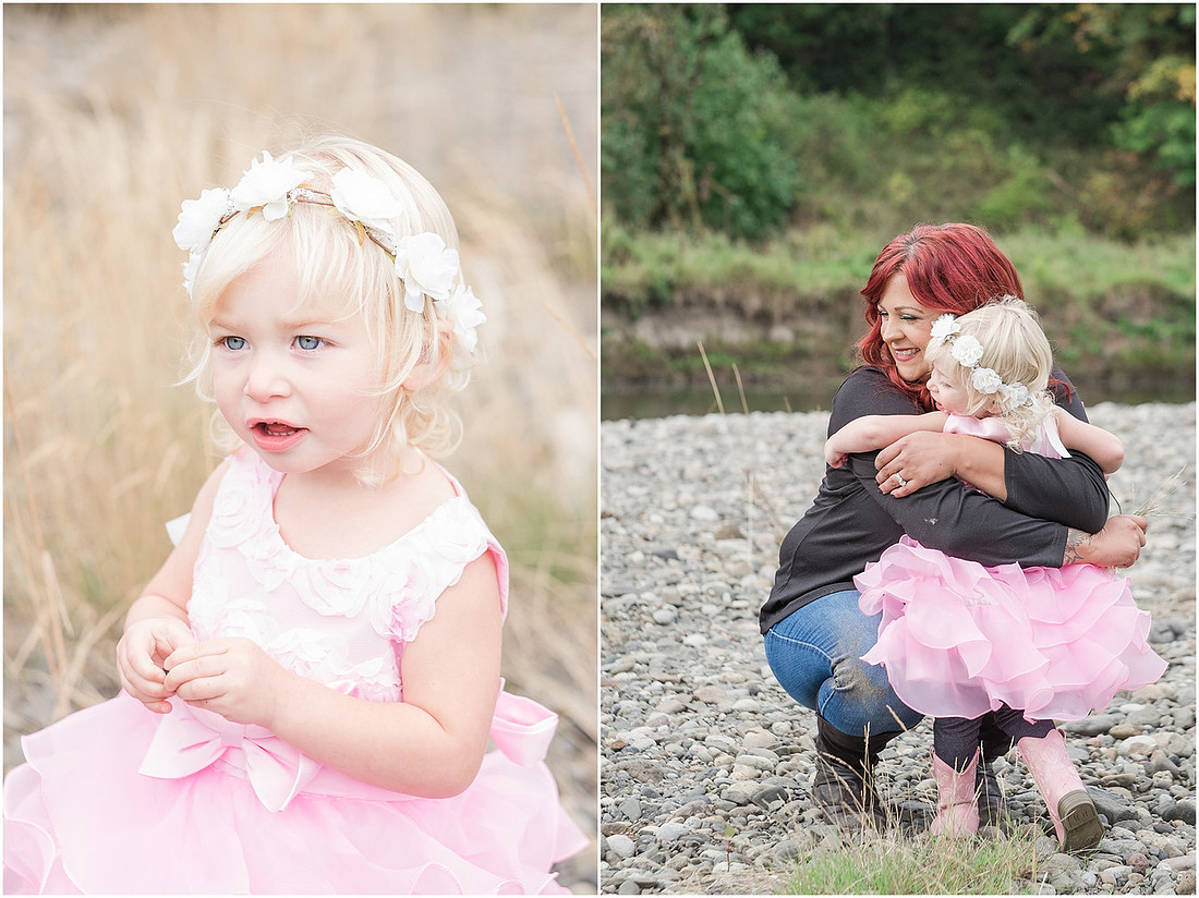 "fall family photos", "two year old girl", "pink dress", "toddler photography", "Cowlitz county photographer", "Clark county photographer"