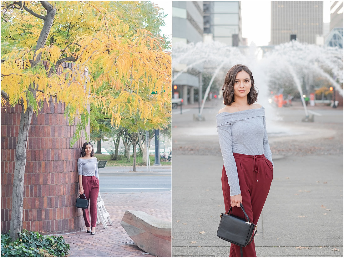 "downtown Portland photo session", "Class of 2019", "Senior session downtown Portland", "City girl senior session"