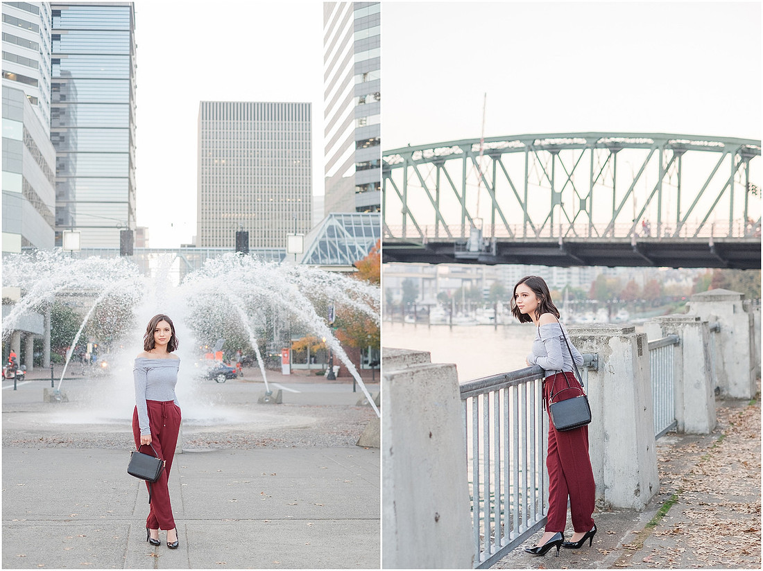 "downtown Portland photo session", "Class of 2019", "Senior session downtown Portland", "City girl senior session"
