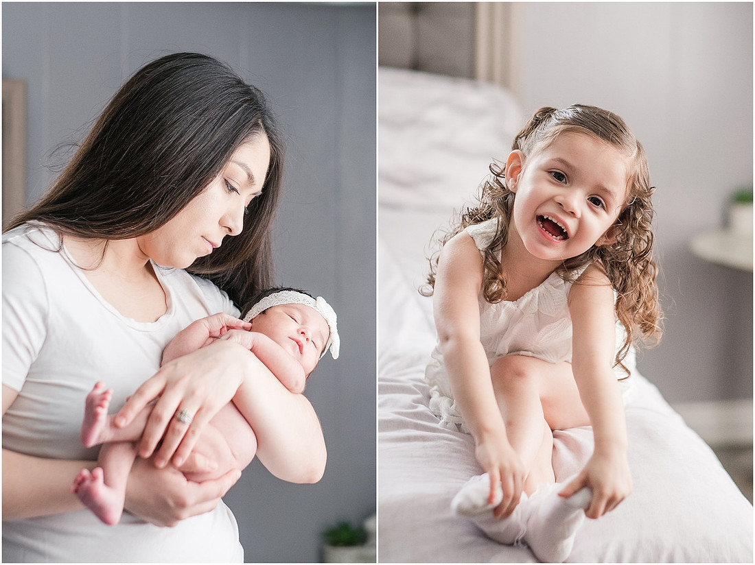 "newborn girl", "newborn with sister", "newborn lifestyle session"