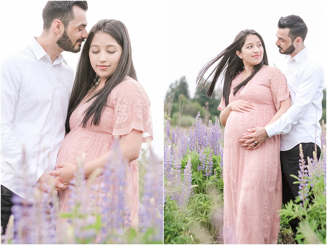 "purple lupines", "wildflowers", "pretty in pink", "blush maternity dress", "maternity pictures"