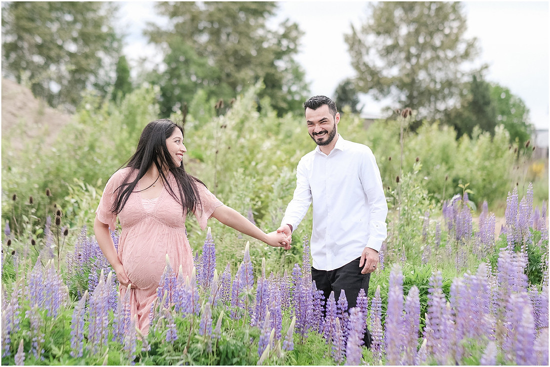 "purple lupines", "wildflowers", "pretty in pink", "blush maternity dress", "maternity pictures"