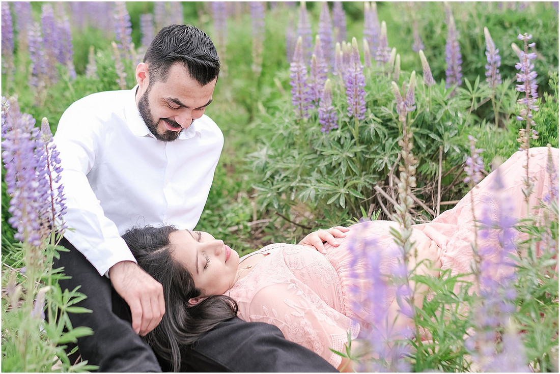 "purple lupines", "wildflowers", "pretty in pink", "blush maternity dress", "maternity pictures"