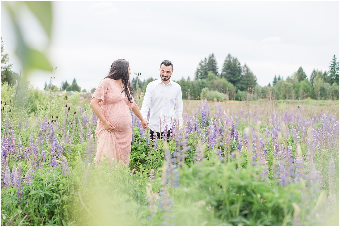 "purple lupines", "wildflowers", "pretty in pink", "blush maternity dress", "maternity pictures"