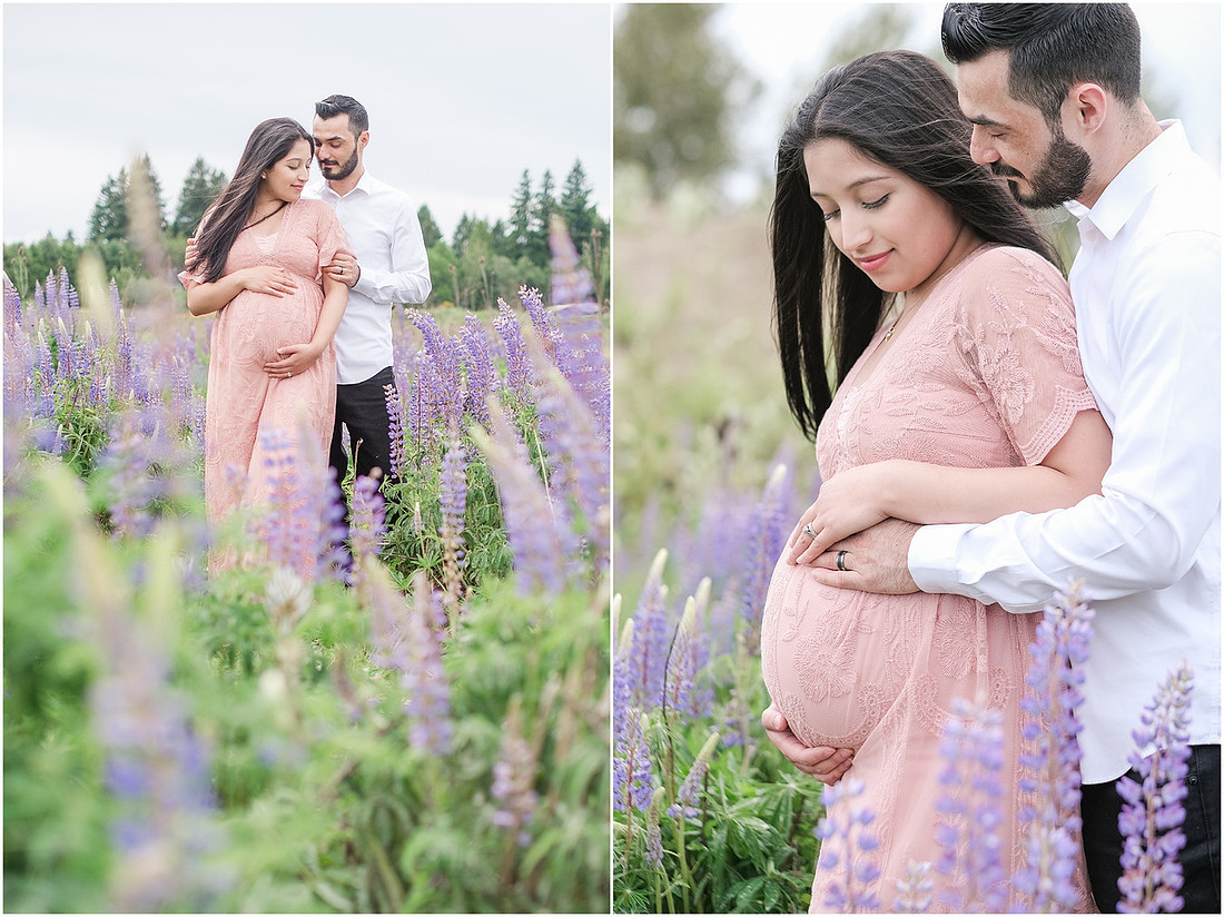 "purple lupines", "wildflowers", "pretty in pink", "blush maternity dress", "maternity pictures"