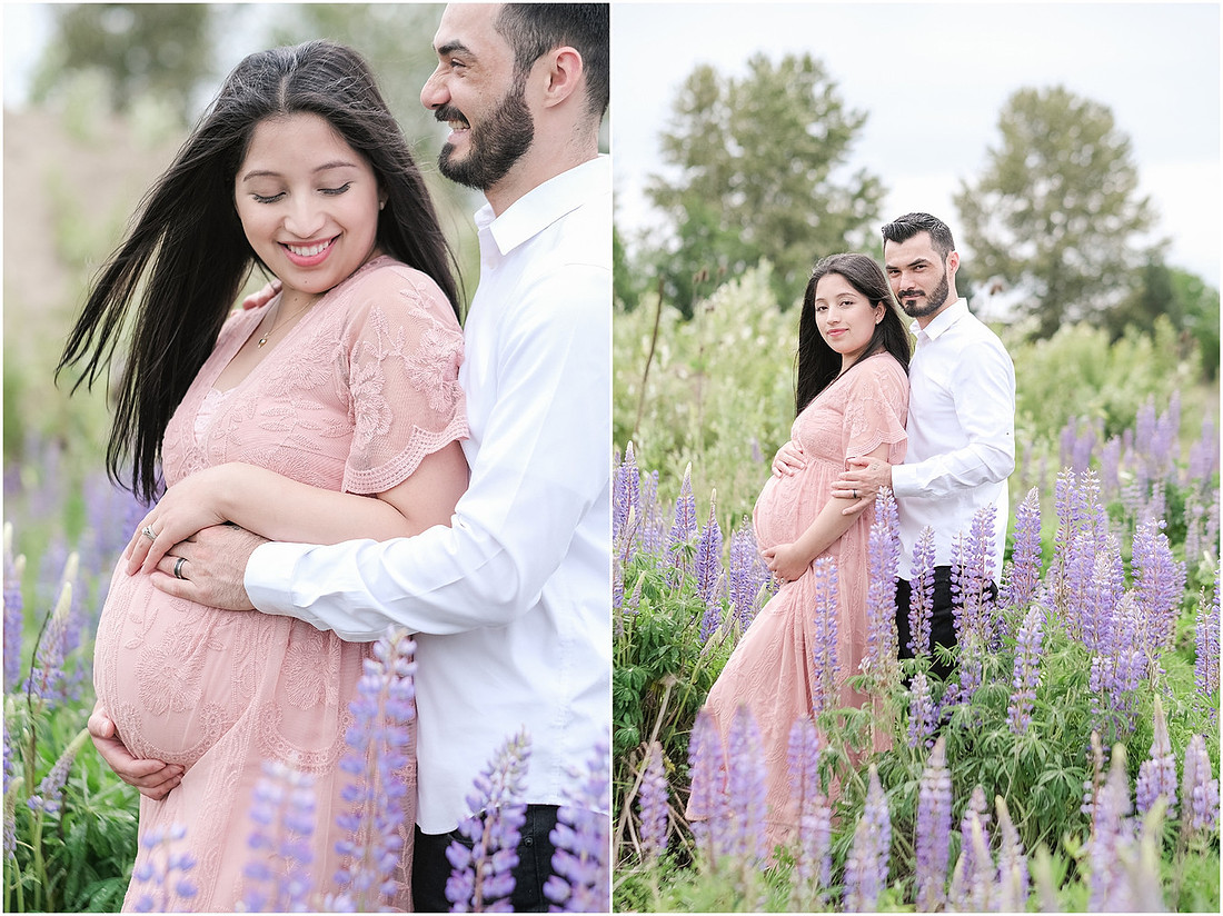"purple lupines", "wildflowers", "pretty in pink", "blush maternity dress", "maternity pictures"