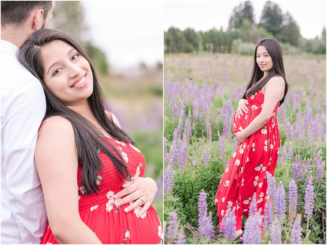 "purple lupines", "wildflowers", "pretty in pink", "blush maternity dress", "maternity pictures"