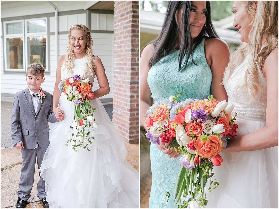 "Olympia wedding", "Samuel Adams brewhouse", "Eagles pride golf course", "coral and mint", "teal bridesmaid dress"