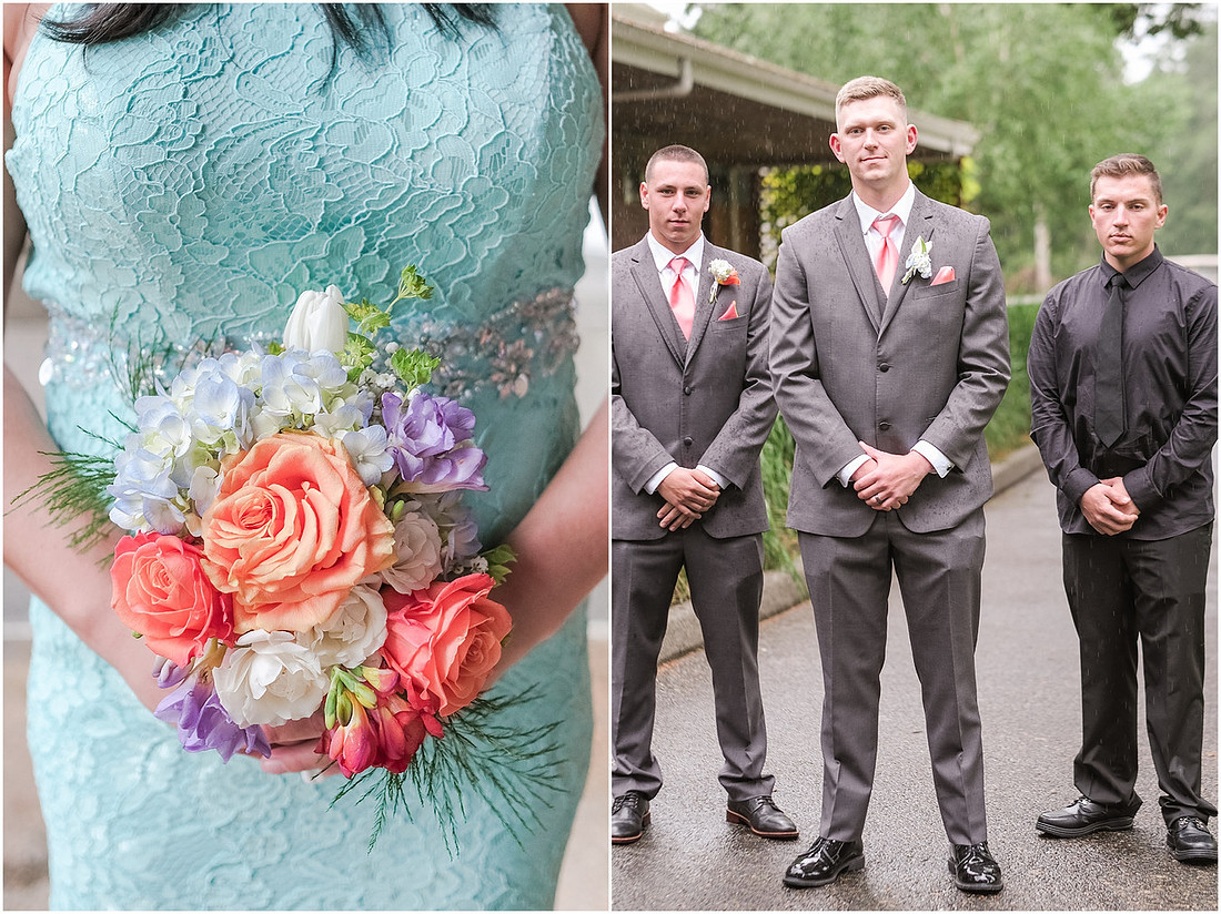 "Olympia wedding", "Samuel Adams brewhouse", "Eagles pride golf course", "coral and mint", "teal bridesmaid dress"
