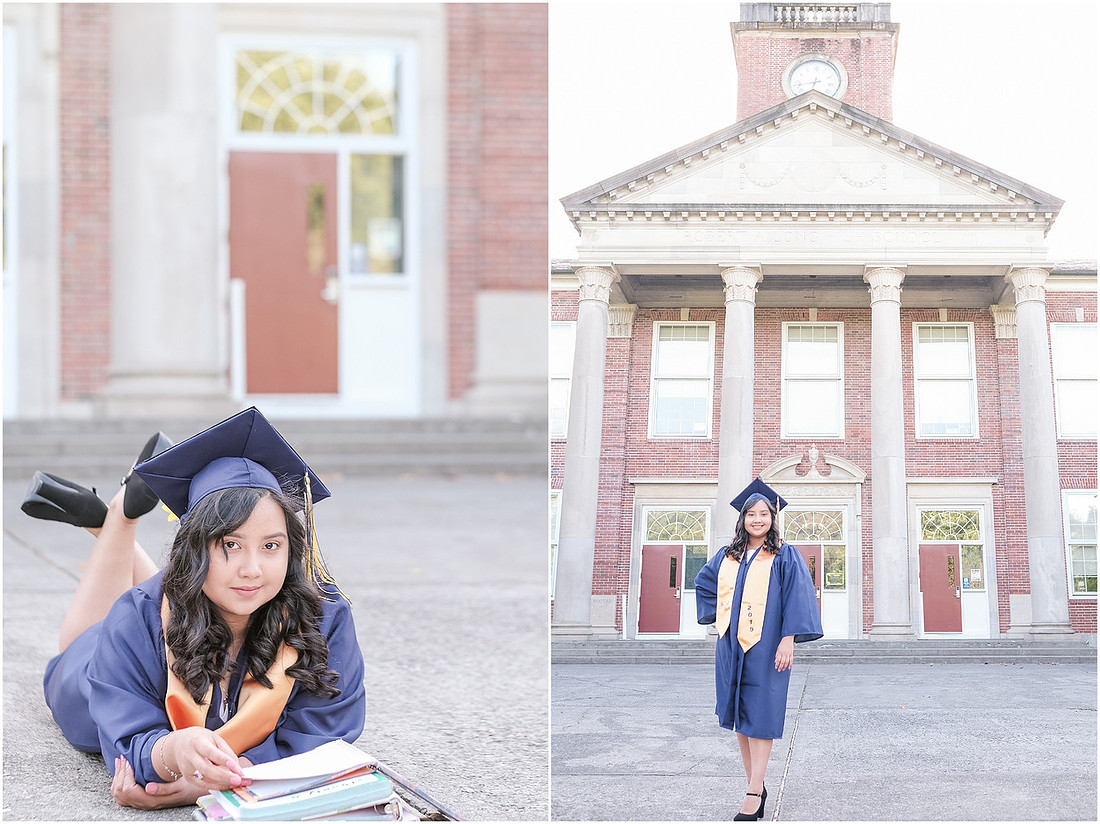 "Senior pictures", "cap and gown", "senior girl", "Federal Way Wa senior", "2019 senior", 