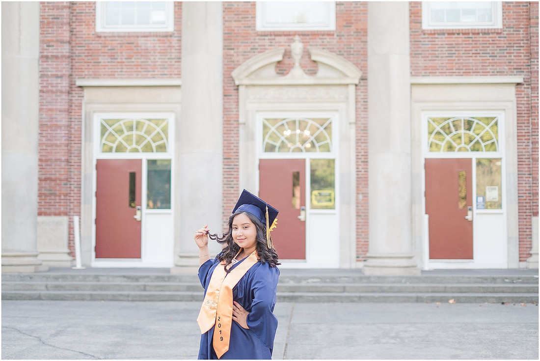 "Senior pictures", "cap and gown", "senior girl", "Federal Way Wa senior", "2019 senior", 