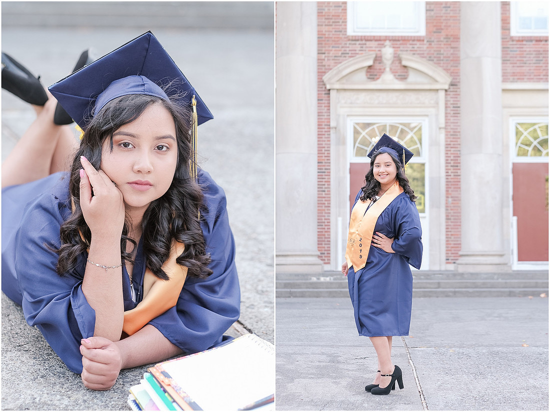 "Senior pictures", "cap and gown", "senior girl", "Federal Way Wa senior", "2019 senior", 